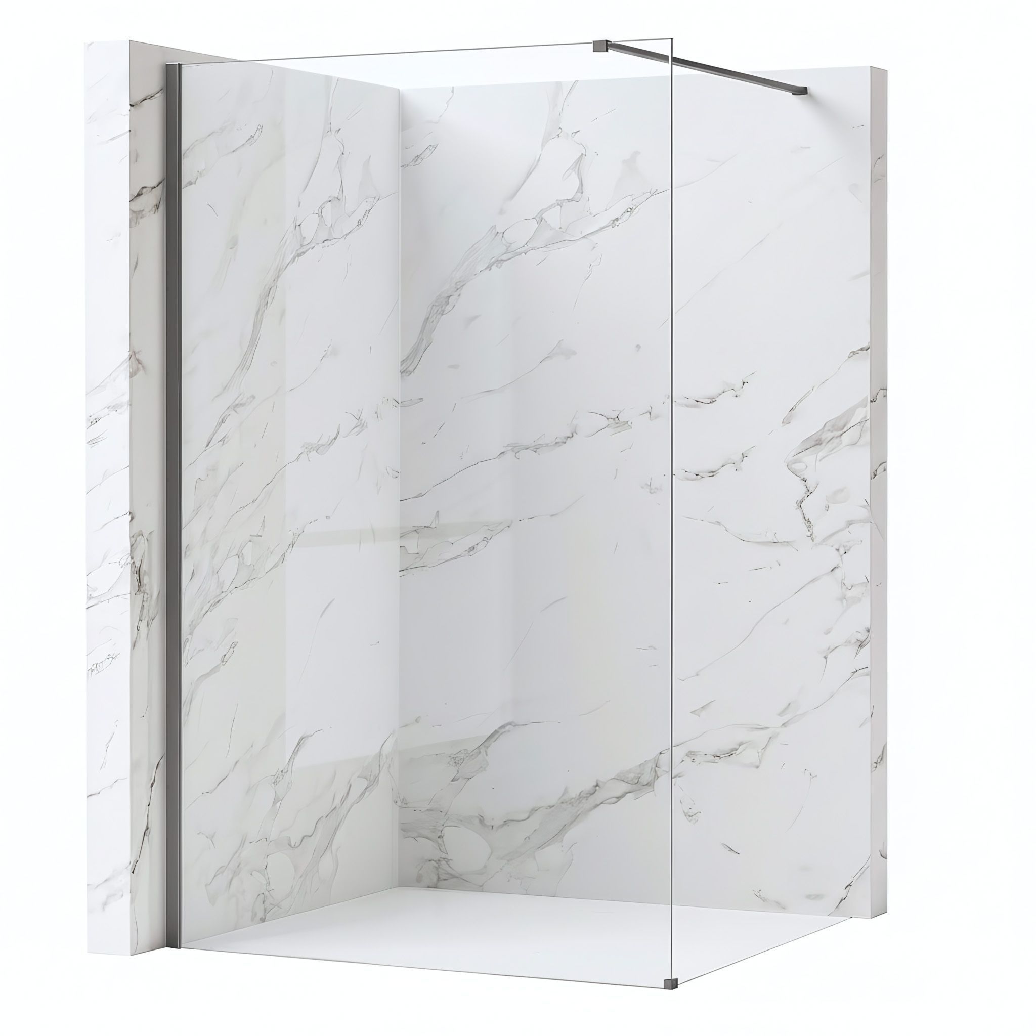 REA Duschvägg Flexi Transparent 120 Titan, 120x120x195cm