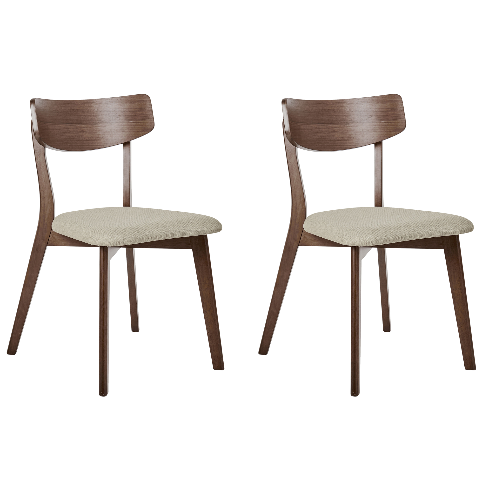 Set med 2 matstolar HOLLY Trä Brun/ Beige