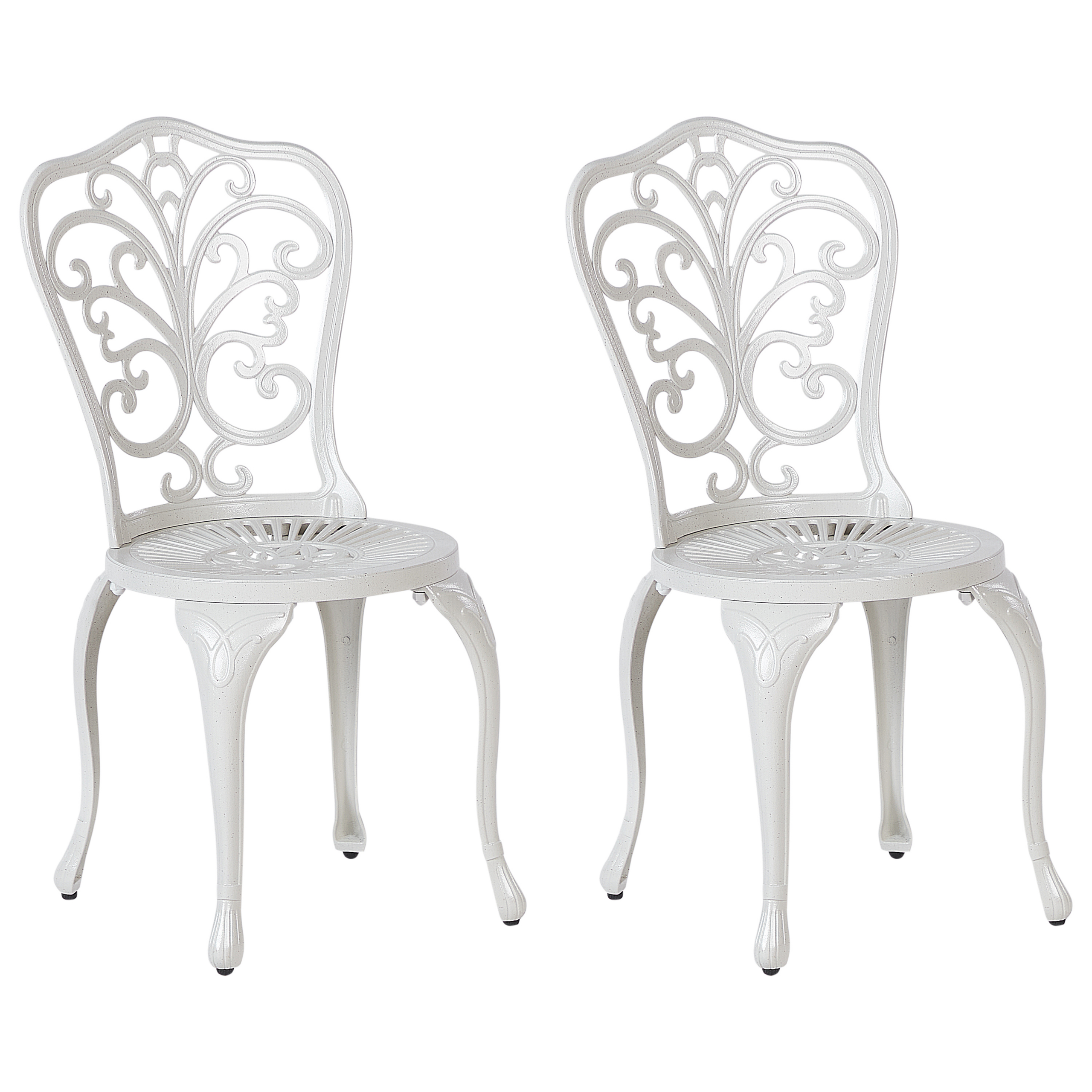 Set med 2 trädgårdsstolar TRIORA Metall Off-White