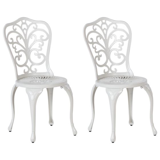 Set med 2 trädgårdsstolar TRIORA Metall Off-White