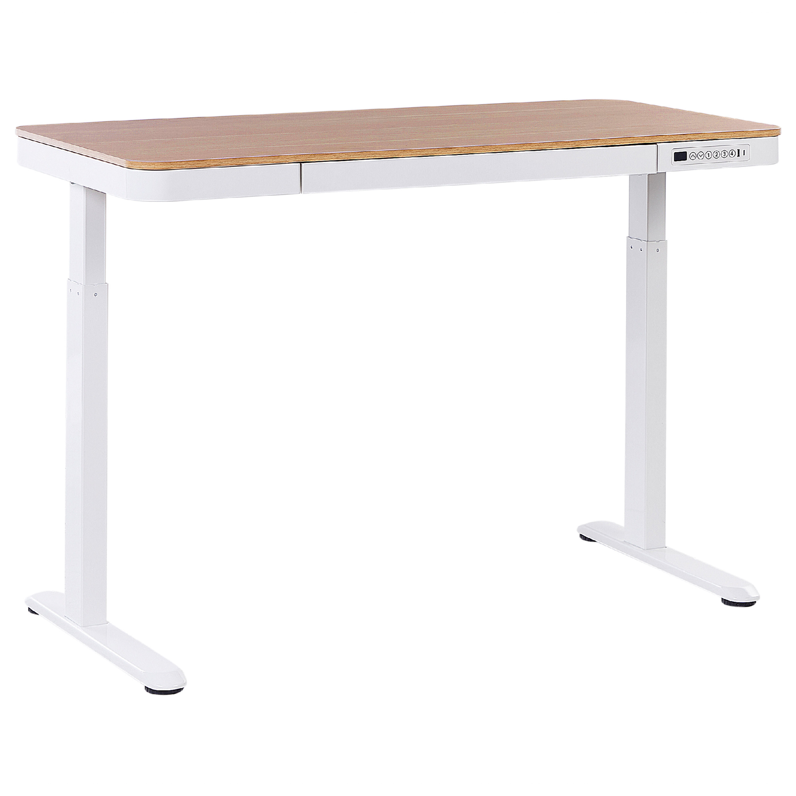 Elektriskt höj- och sänkbart skrivbord KENLY 120 cm 60 cm med USB-port Brun/ Vit
