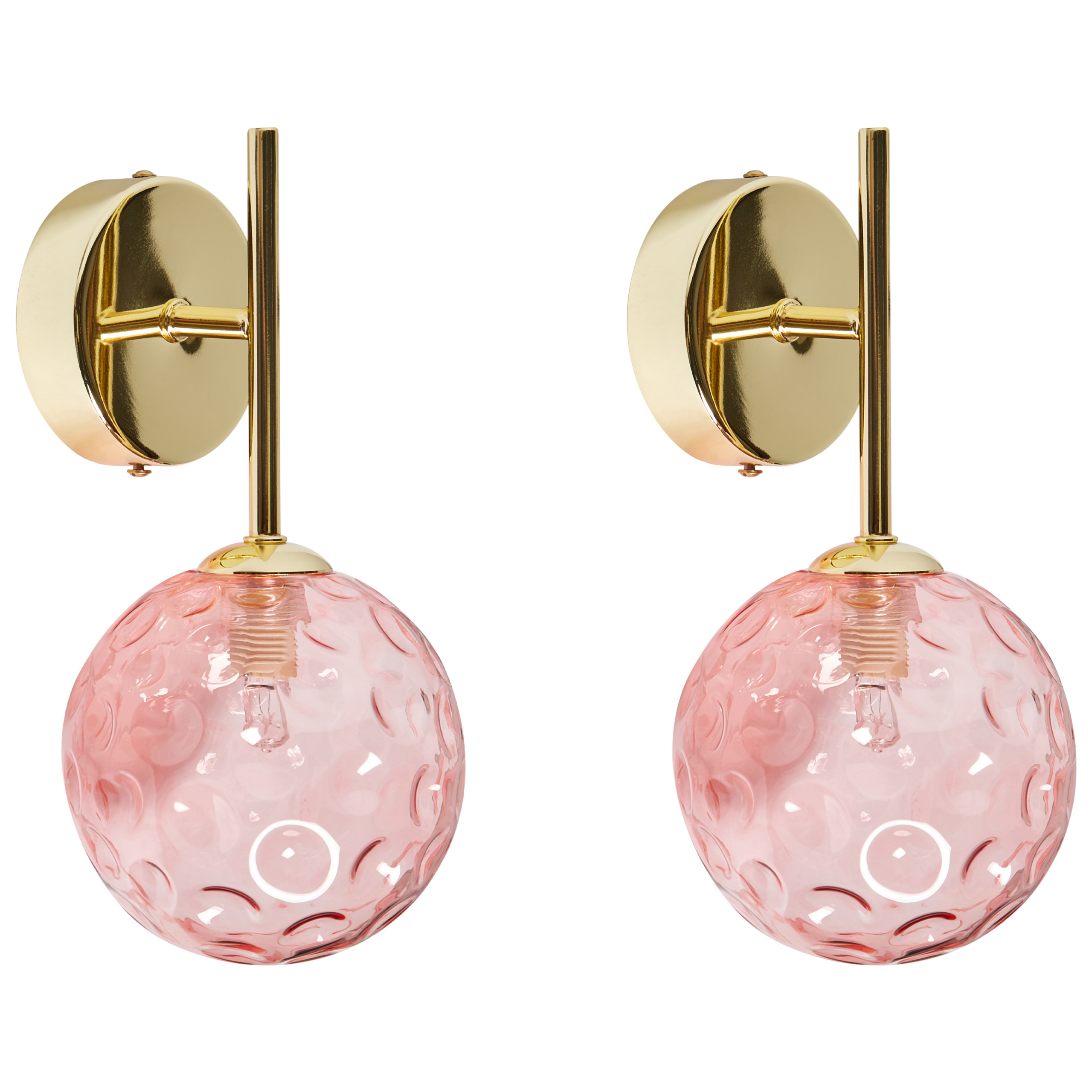 Set med 2 vägglampor ANADYR Glas Rosa