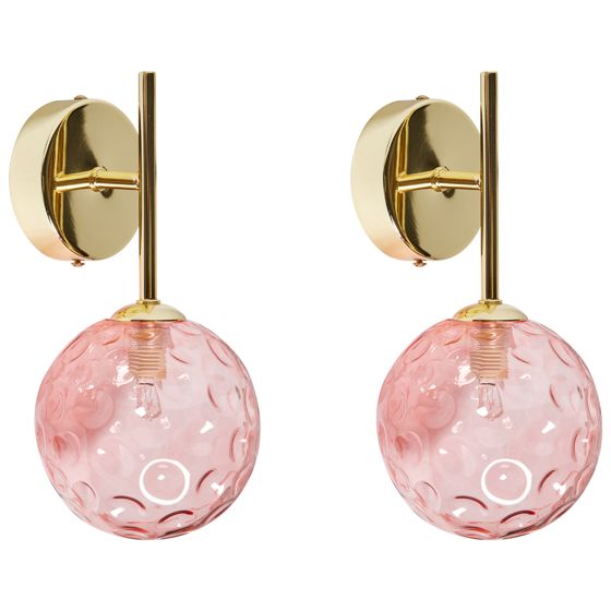 Set med 2 vägglampor ANADYR Glas Rosa