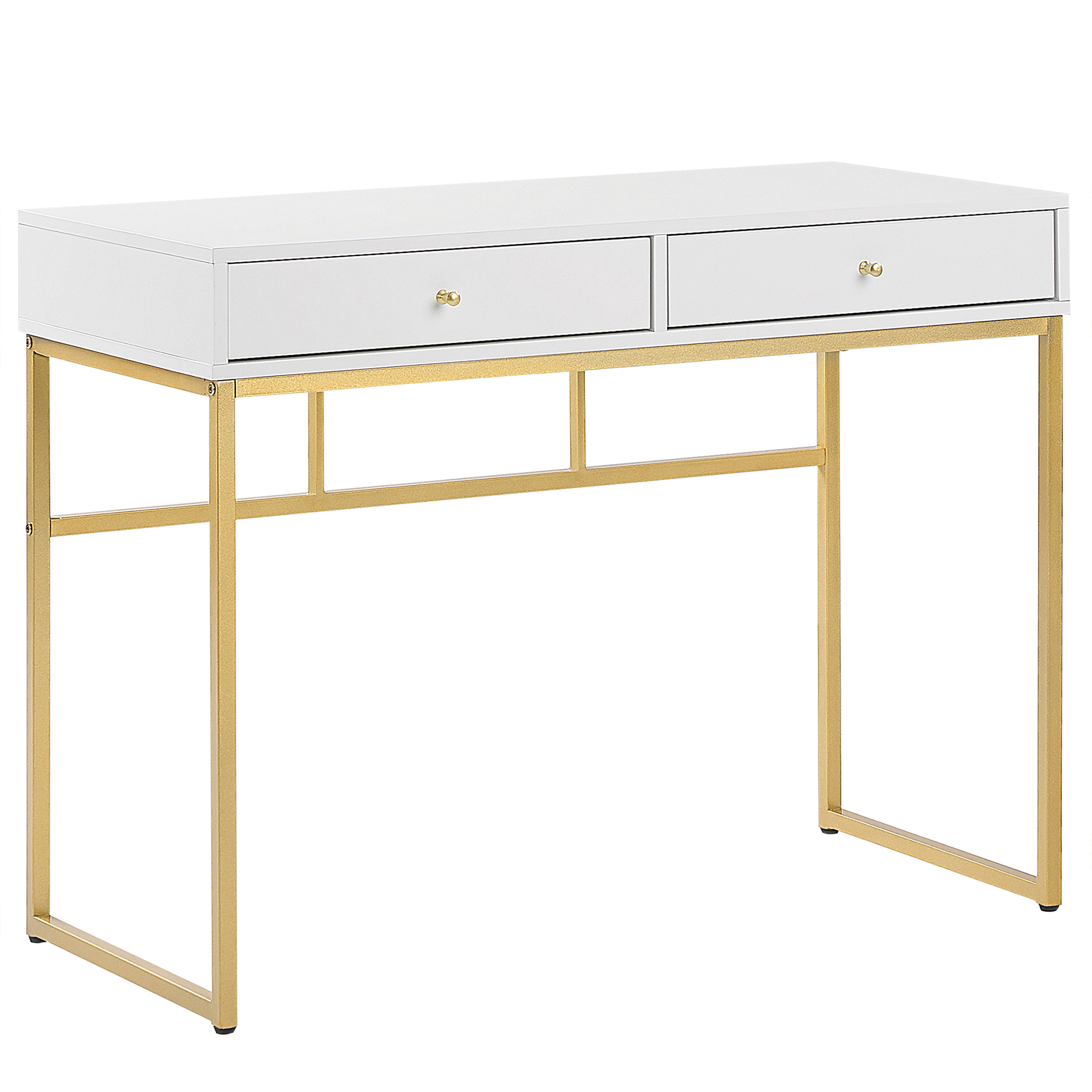 Konsolbord DAPHNE 100 cm 48 cm med lådor Vit/ Guld