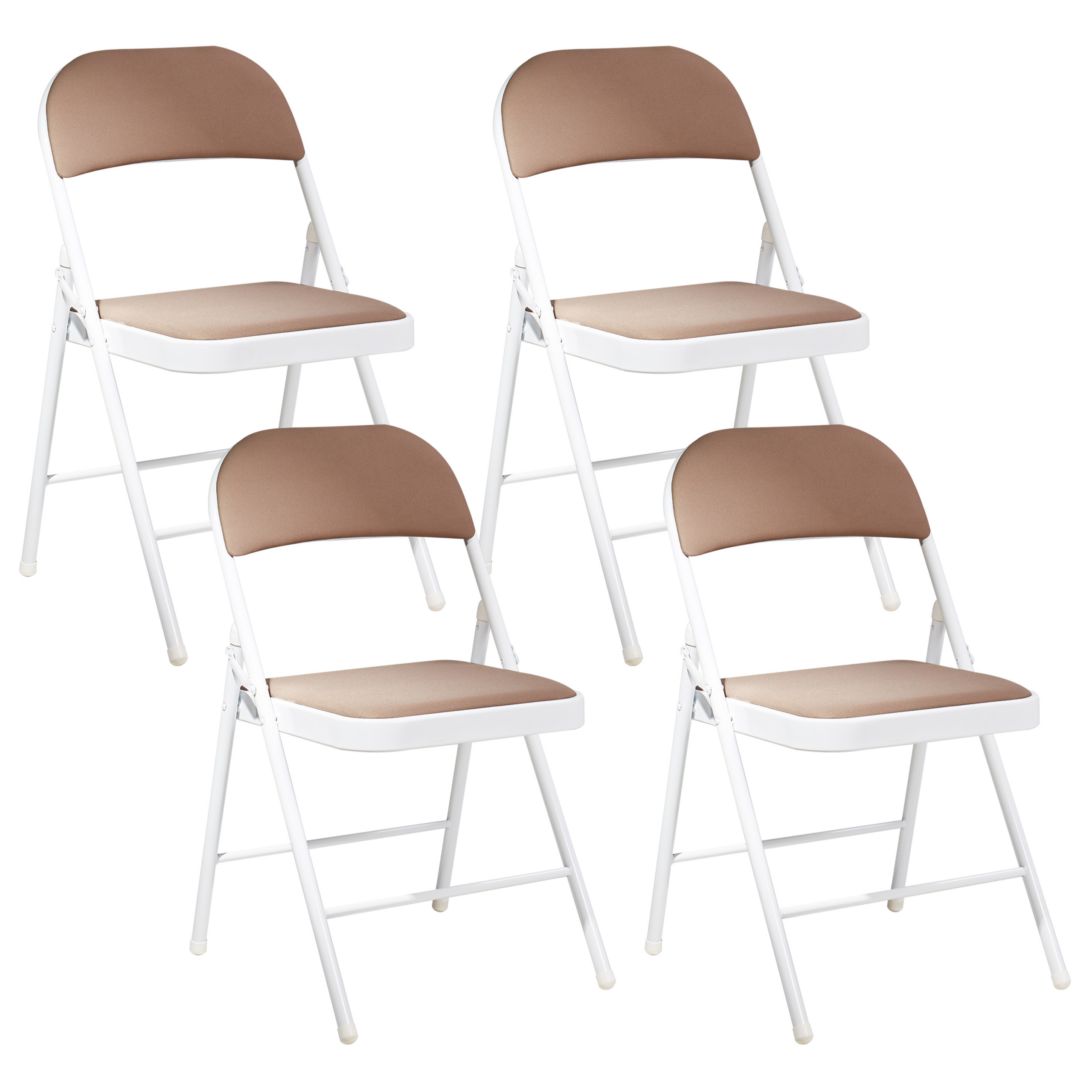 Set med 4 hopfällbara stolar SPARKS Metall Beige/ Vit