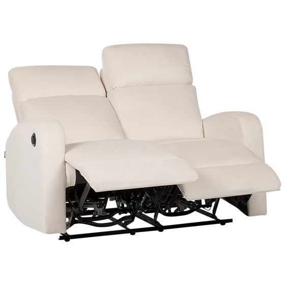 Elektrisk reclinersoffa 2-sits VERDAL Sammet Beige