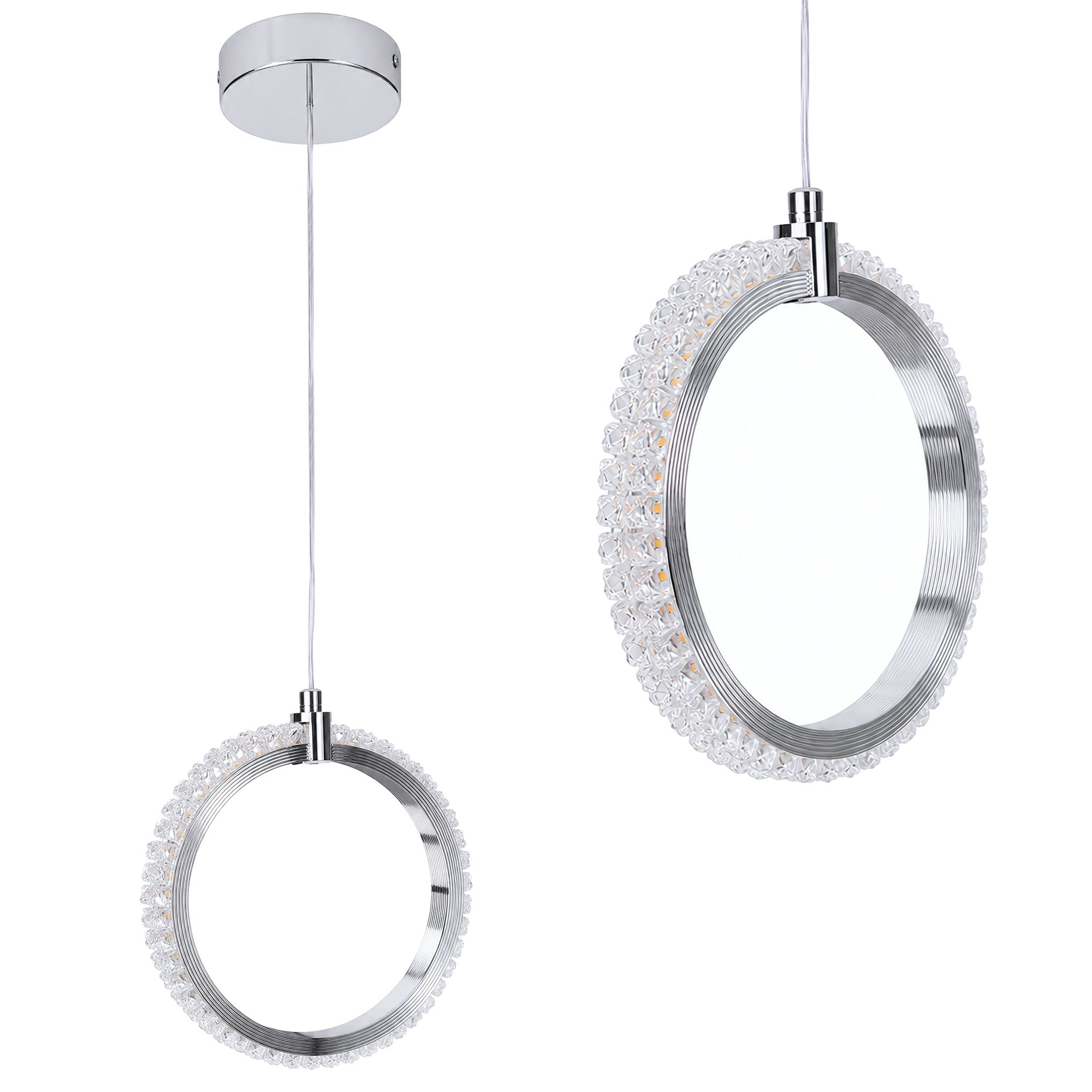 TOOLIGHT hängande taklampa LHJ126-1CP LED Krom 140x21,5x21,5cm