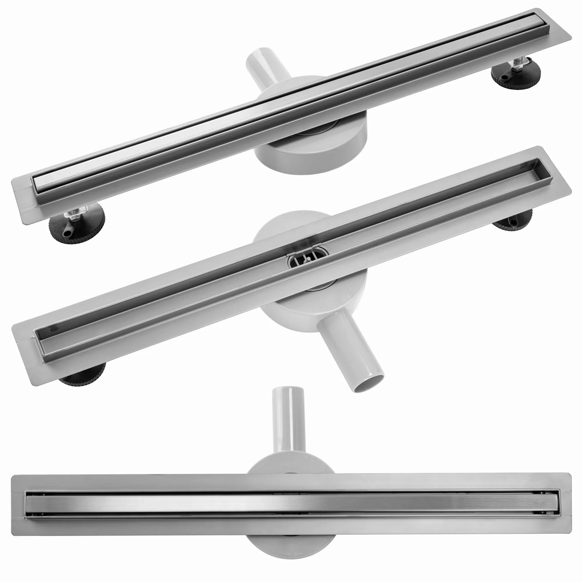 REA Linjeavlopp NEO SLIM PRO 900 Borstat Stål, 90x3,1x8cm