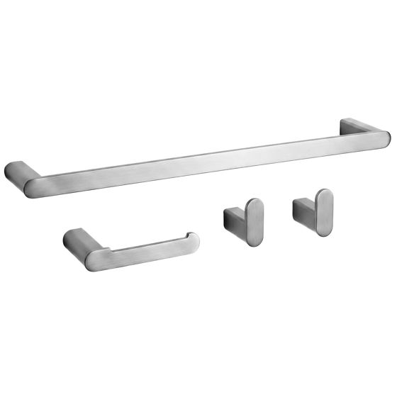 REA Set Med Badrumskrokar Mati 4 pieces Borstad Nickel, 10x10x10cm