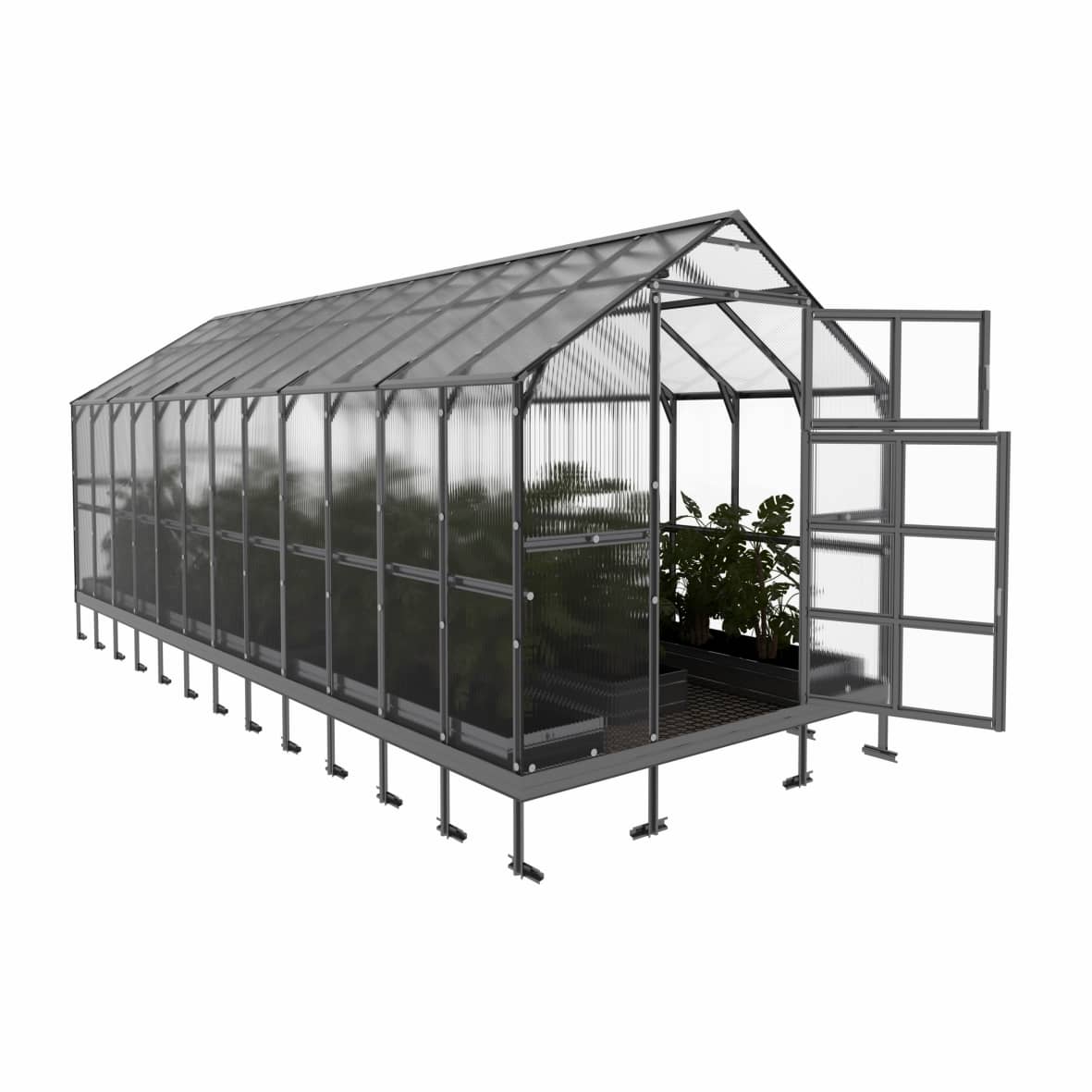 Växthus KLASIKA HOUSE 2,35 x 6,12 m (14,38 m²), 6 mm polykarbonatöverdrag