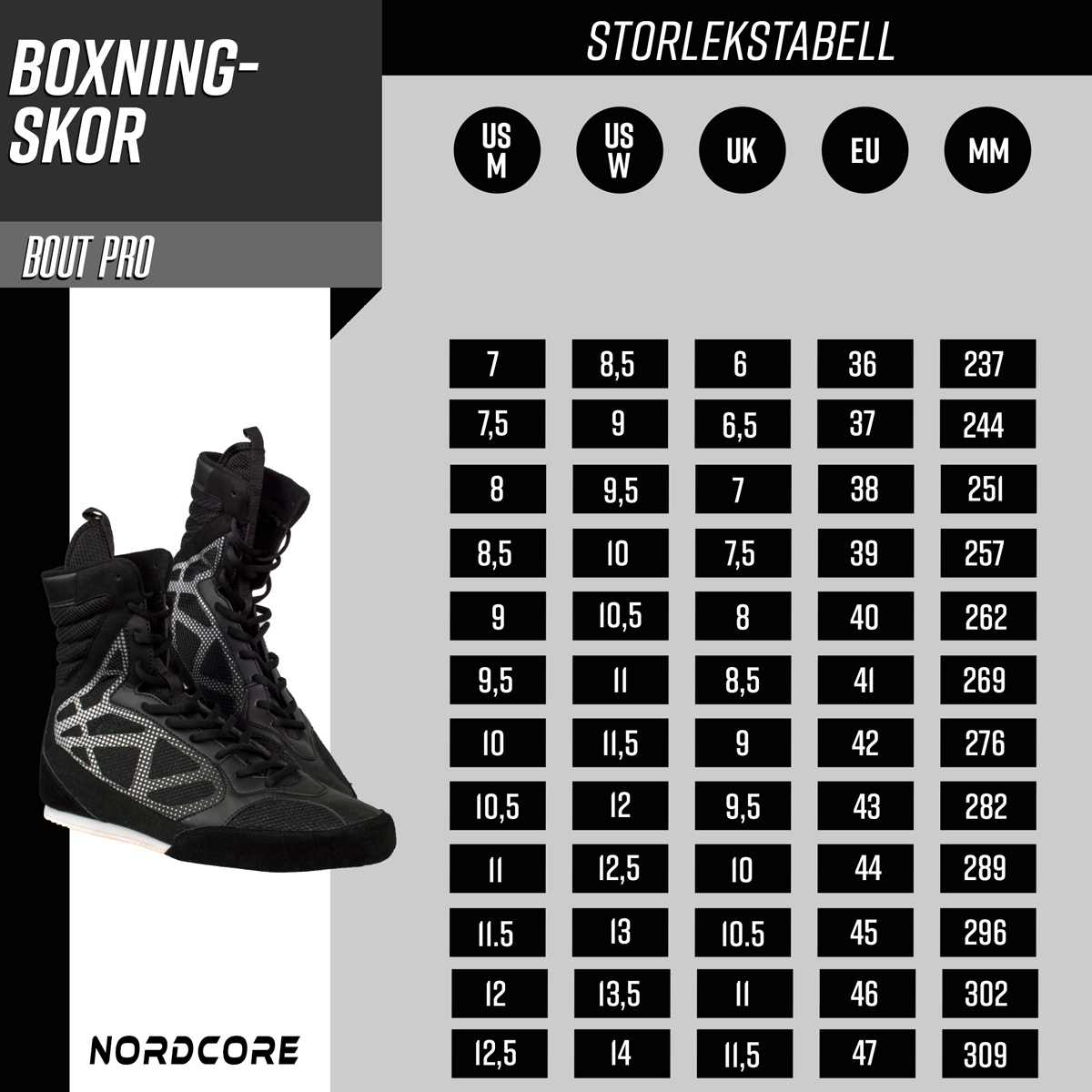 Nordcore Boxningskor Core Bout Pro