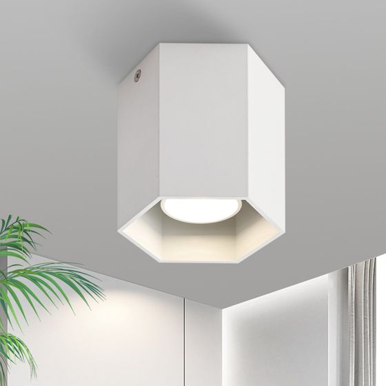 NETTLIFE utanpåliggande takspotlights vita: modern GU10-aluminiumhalllampa för matplatsen utan glödlampa