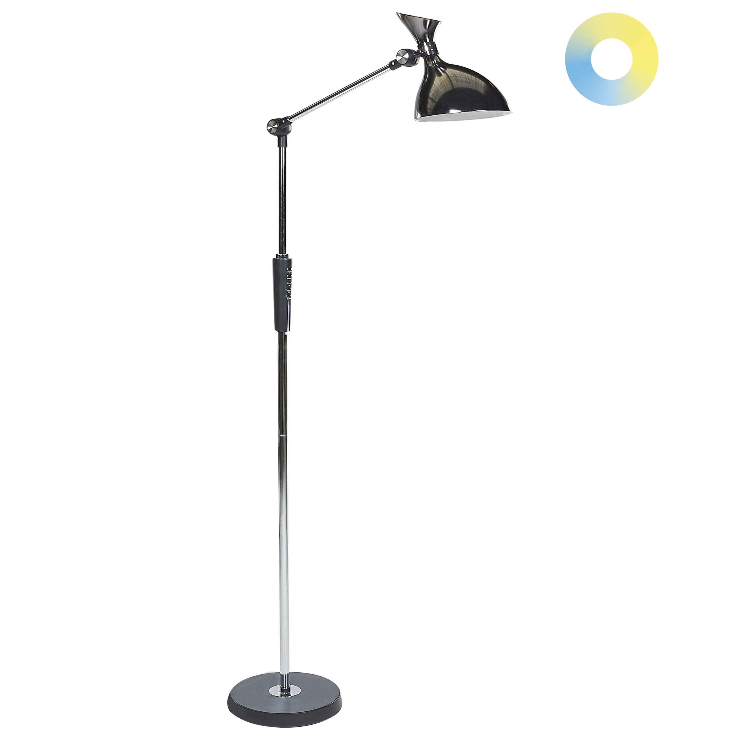 LED-golvlampa ANDROMEDA med dimmer Metall Silver