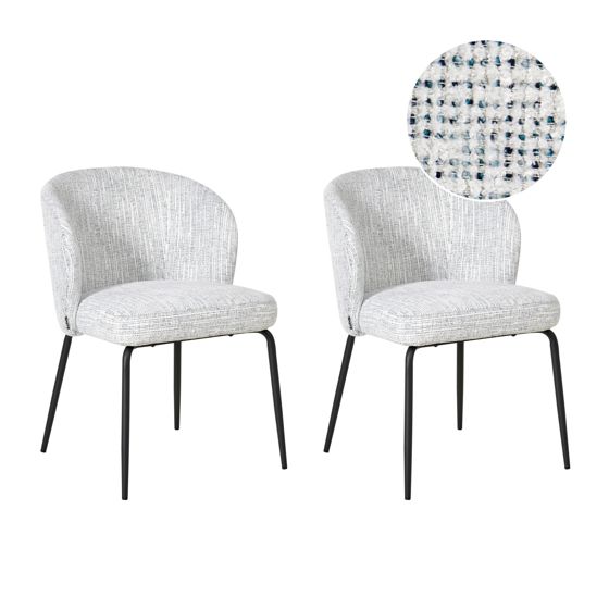 Set med 2 matstolar ZANA Vit/ Blå