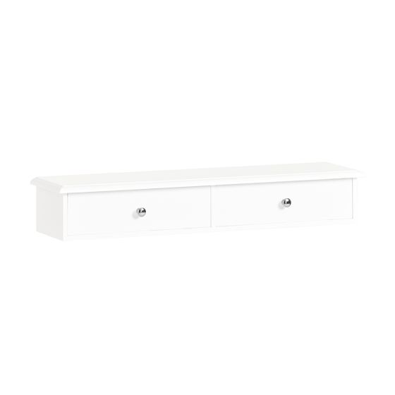SoBuy, Väggmonterad avlastningsbord, Fotohylla, Vägghylla med lådor (FRG43-W)