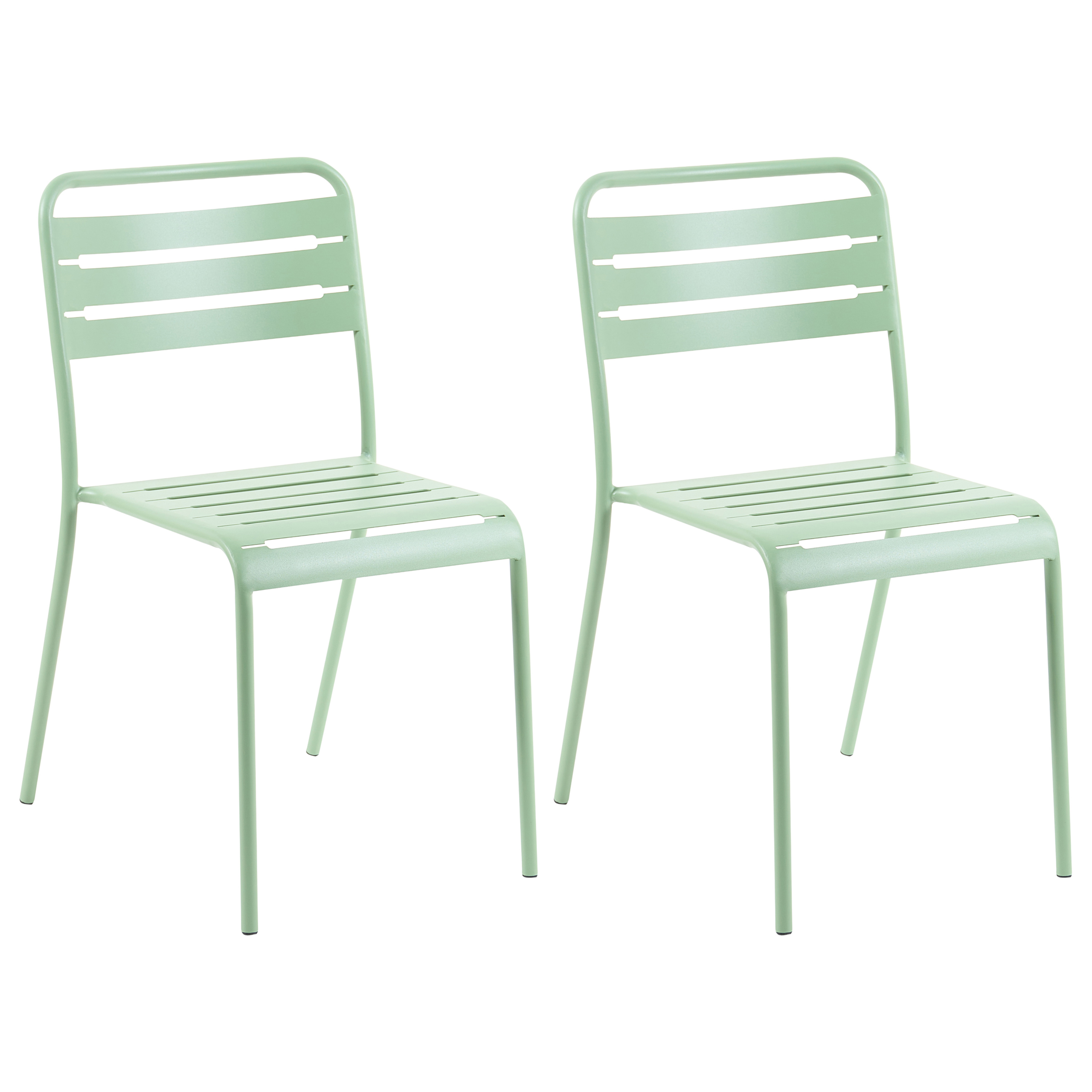 Set med 2 trädgårdsstolar LEFKADA Metall Grön