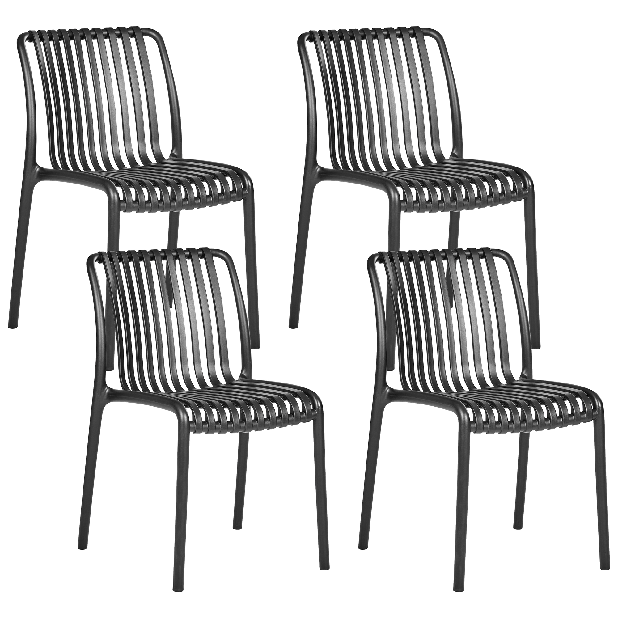 Set med 4 trädgårdsstolar ARICCIA Svart