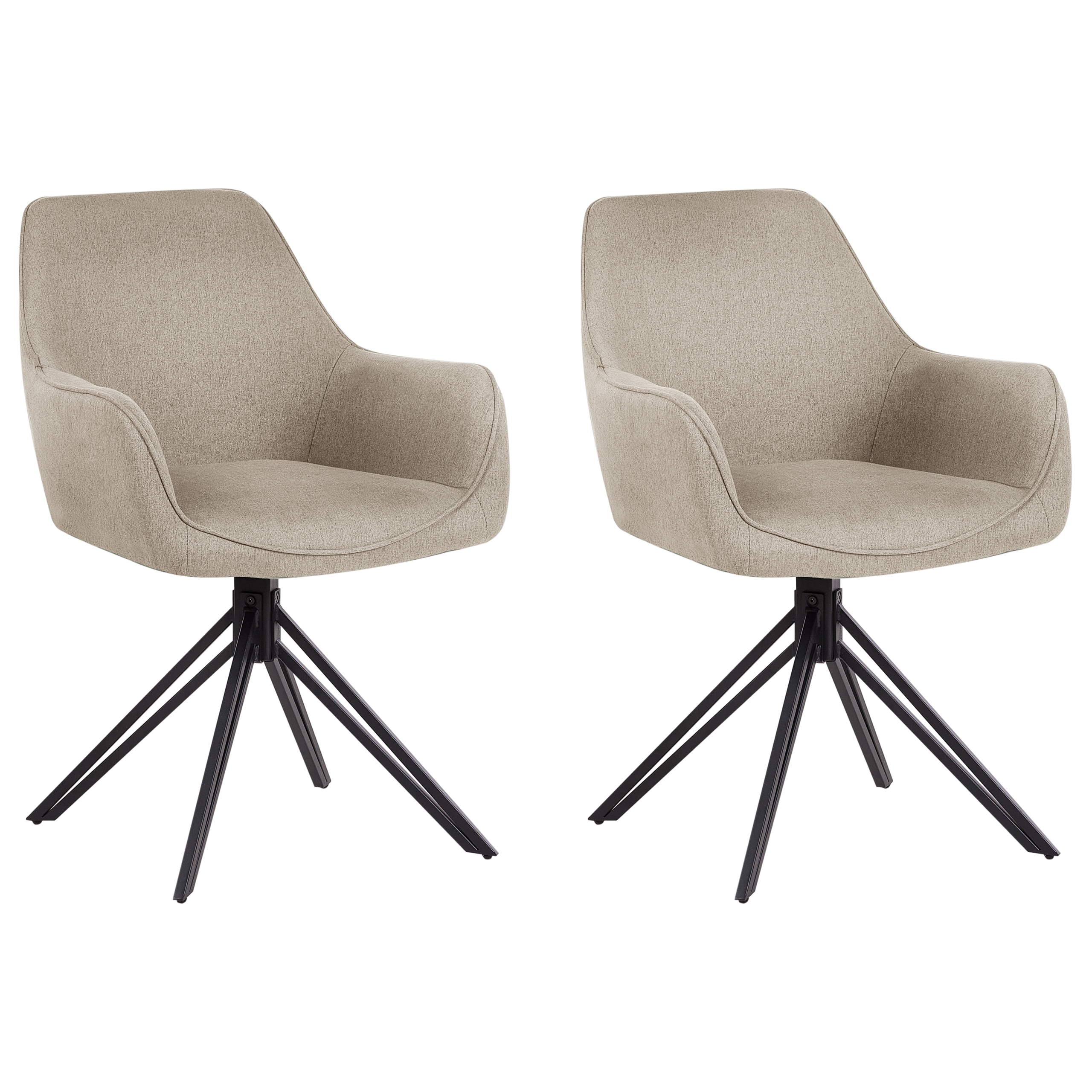 Set med 2 matstolar Vridbar JODAR Taupe