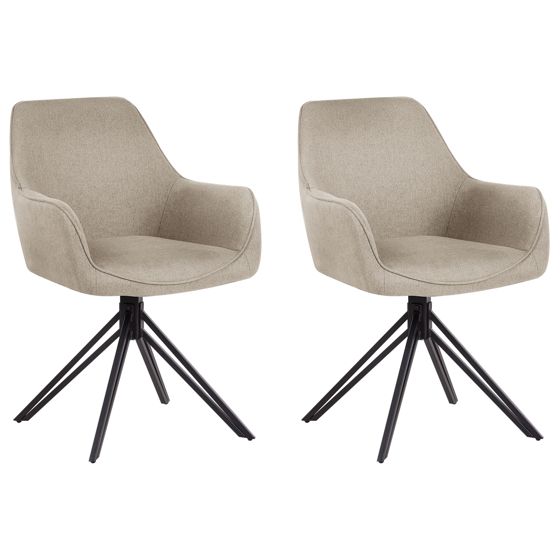 Set med 2 matstolar Vridbar JODAR Taupe