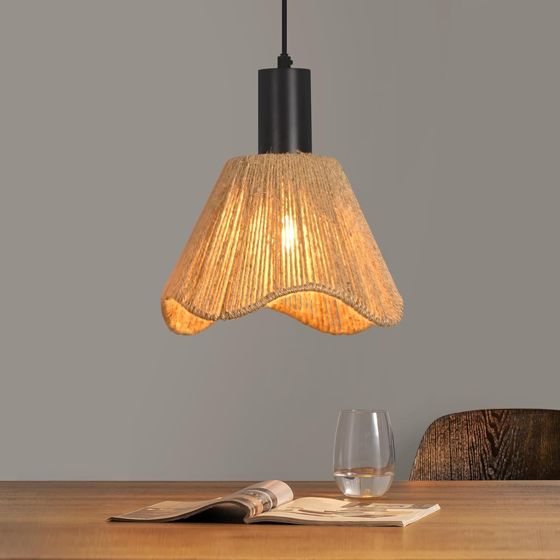 NETTLIFE pendellampa svart rotting retro boho pendellampa 1 E27-sockel