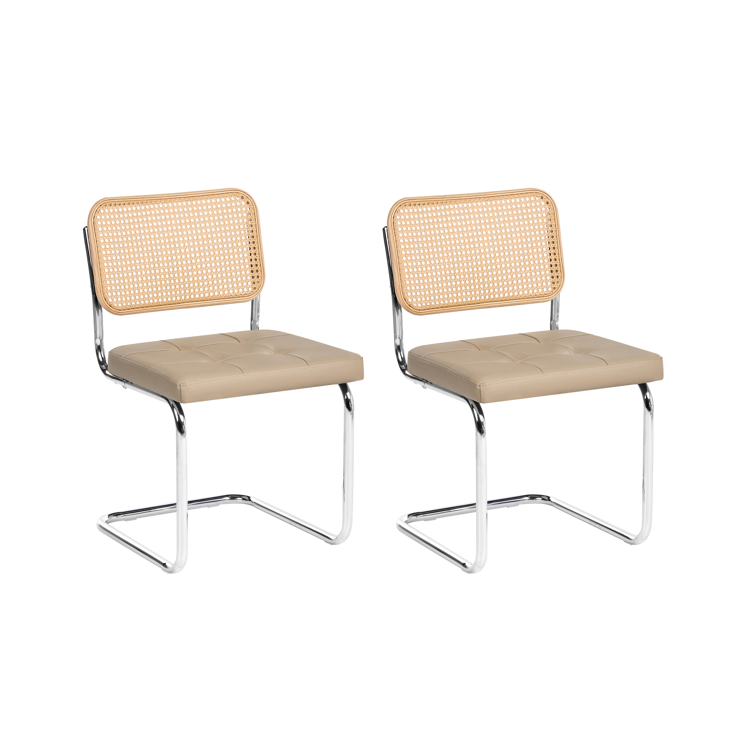 Set med 2 matstolar ETHETE Konstläder Taupe