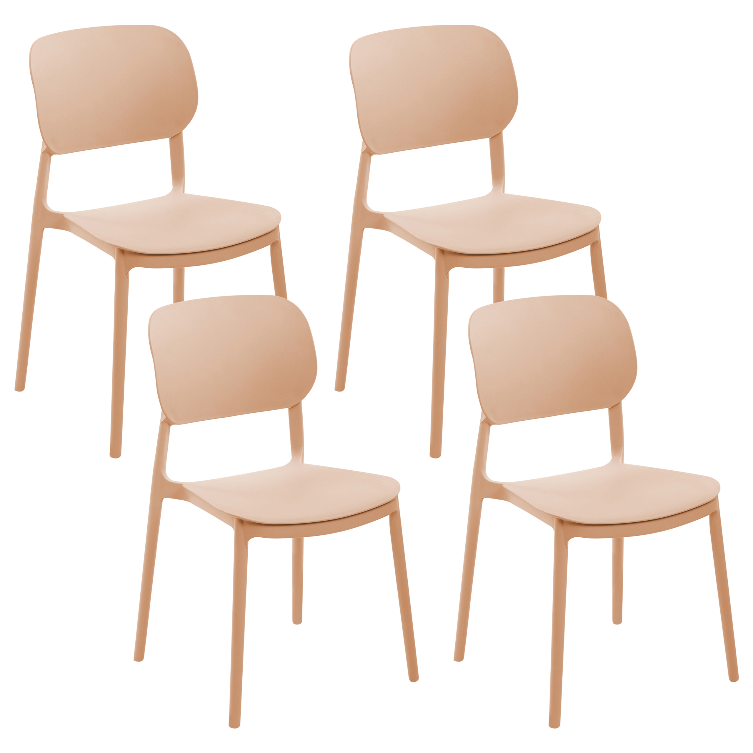 Set med 4 trädgårdsstolar TUPIZA Beige