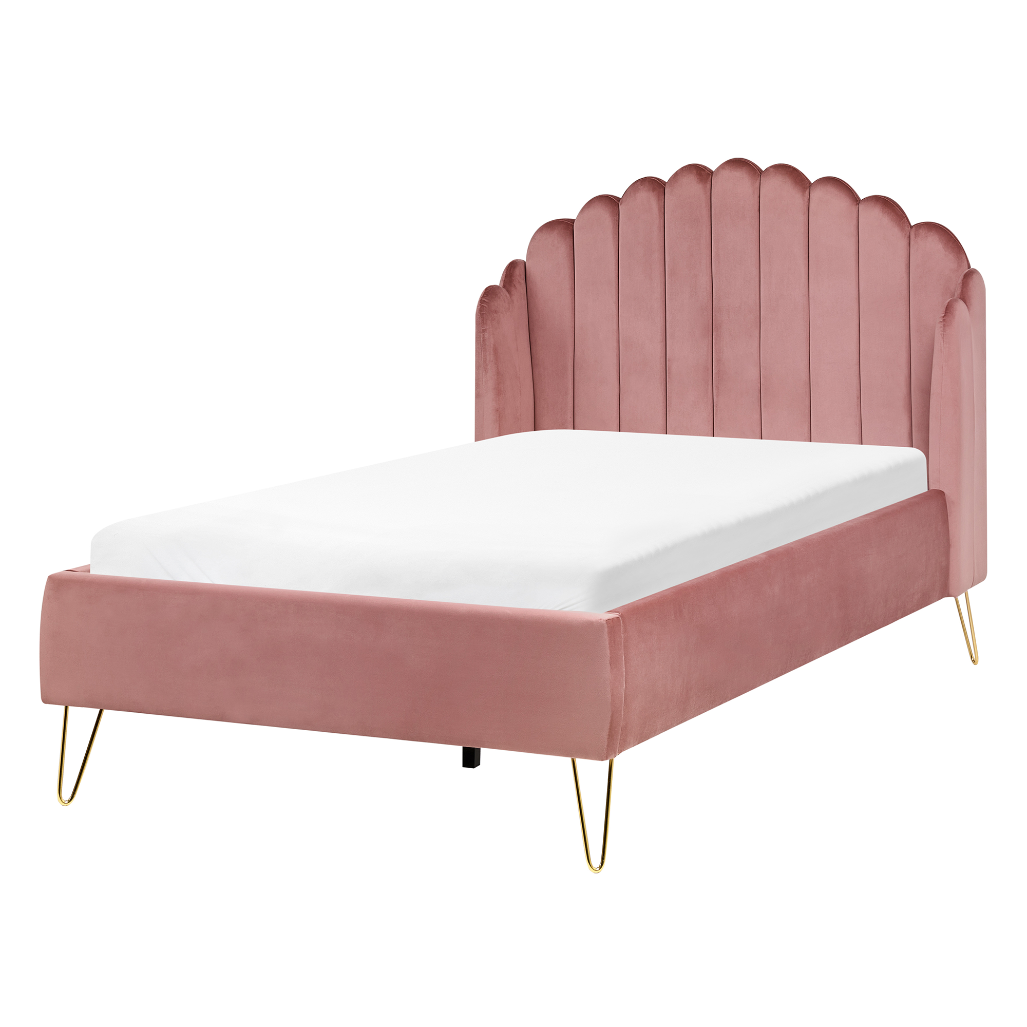 Säng med lamellram Sammet AMBILLOU 120 x 200 cm Rosa