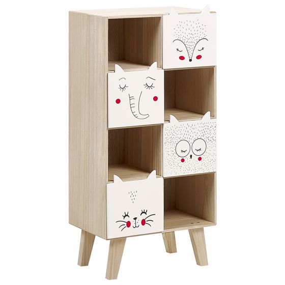 Bokhylla med 4 hyllor RUPERT 79 cm Ljusbrun