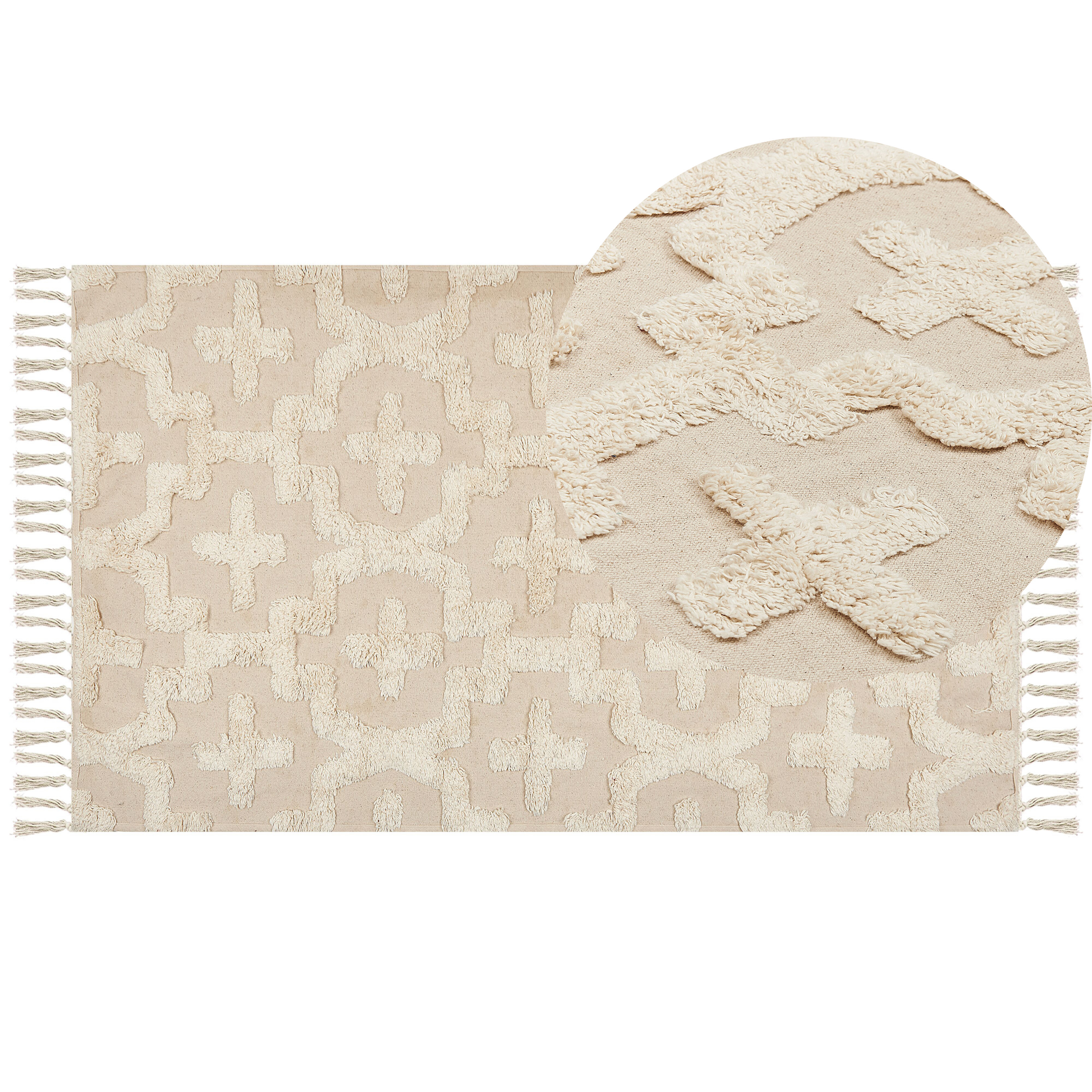 Matta ITANAGAR Beige 80 x 150 cm Bomull