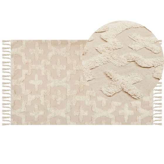 Matta ITANAGAR Beige 80 x 150 cm Bomull