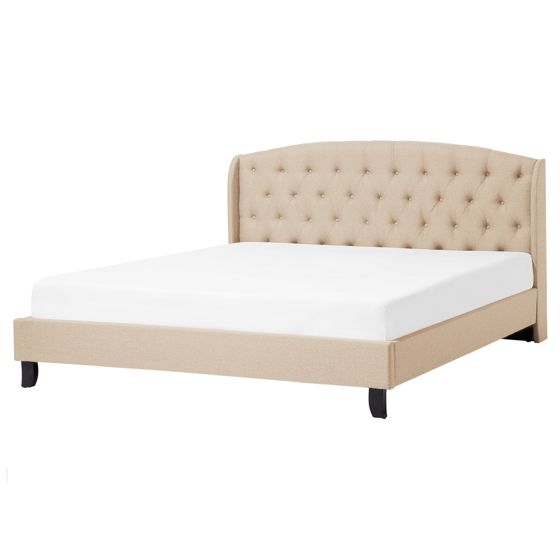 Säng med lamellram BORDEAUX 160 x 200 cm Beige