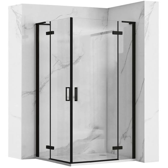REA Duschkabin Hugo Double 100x100 Svart, 100x100x200,5cm