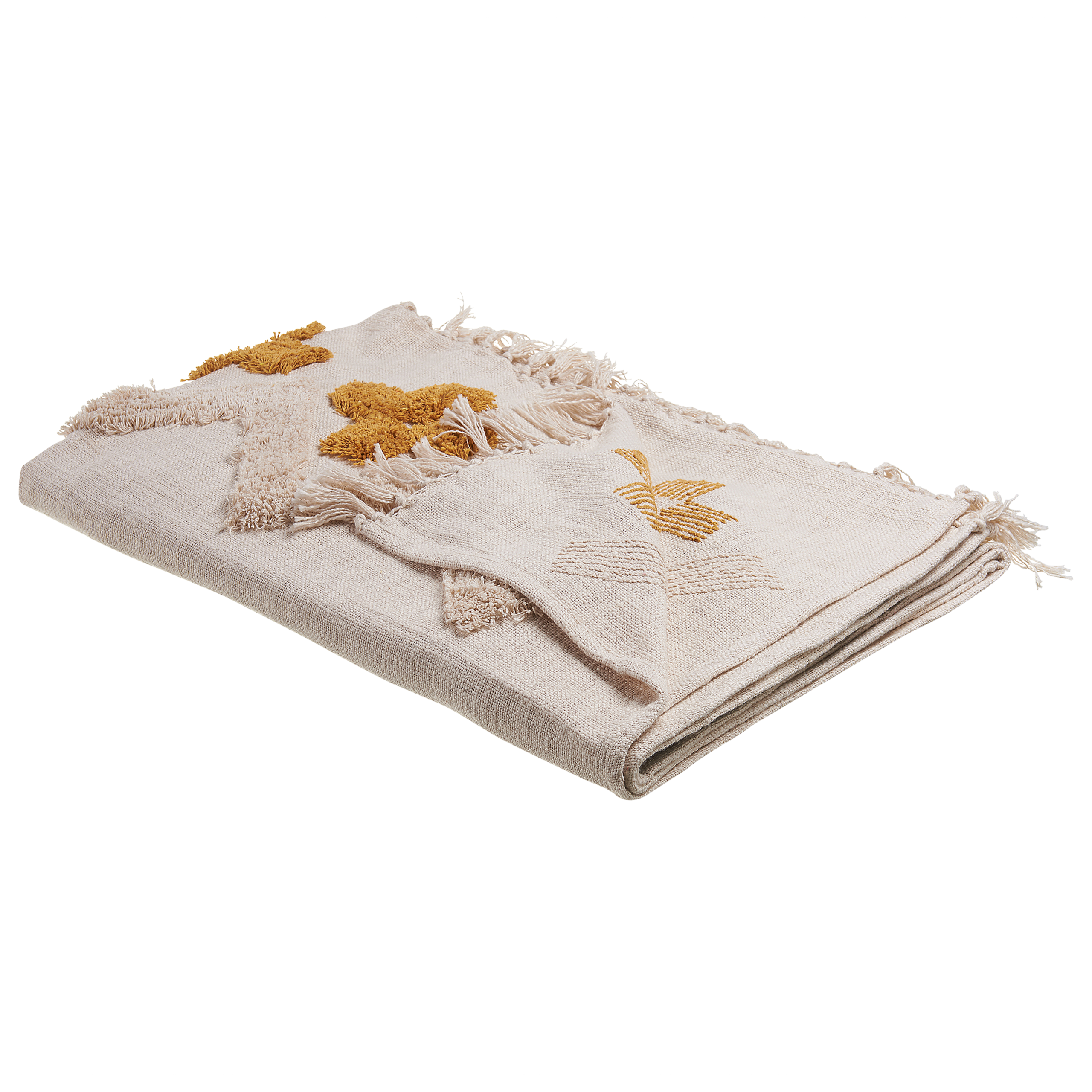 Pläd ADONI Bomull 130 x 180 cm Beige
