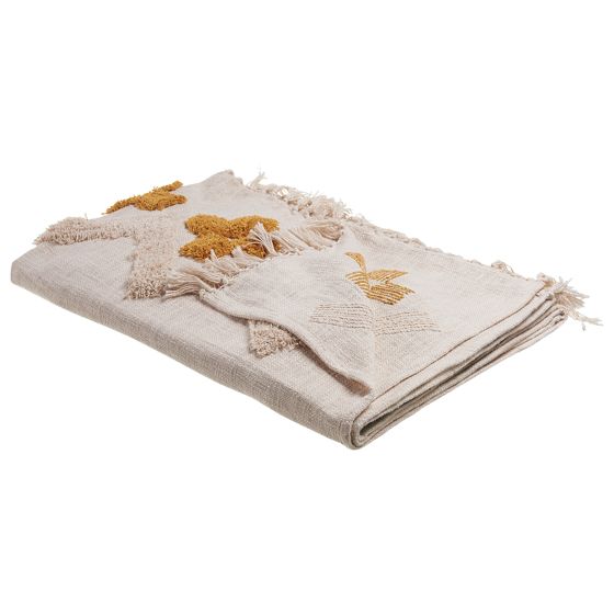 Pläd ADONI Bomull 130 x 180 cm Beige