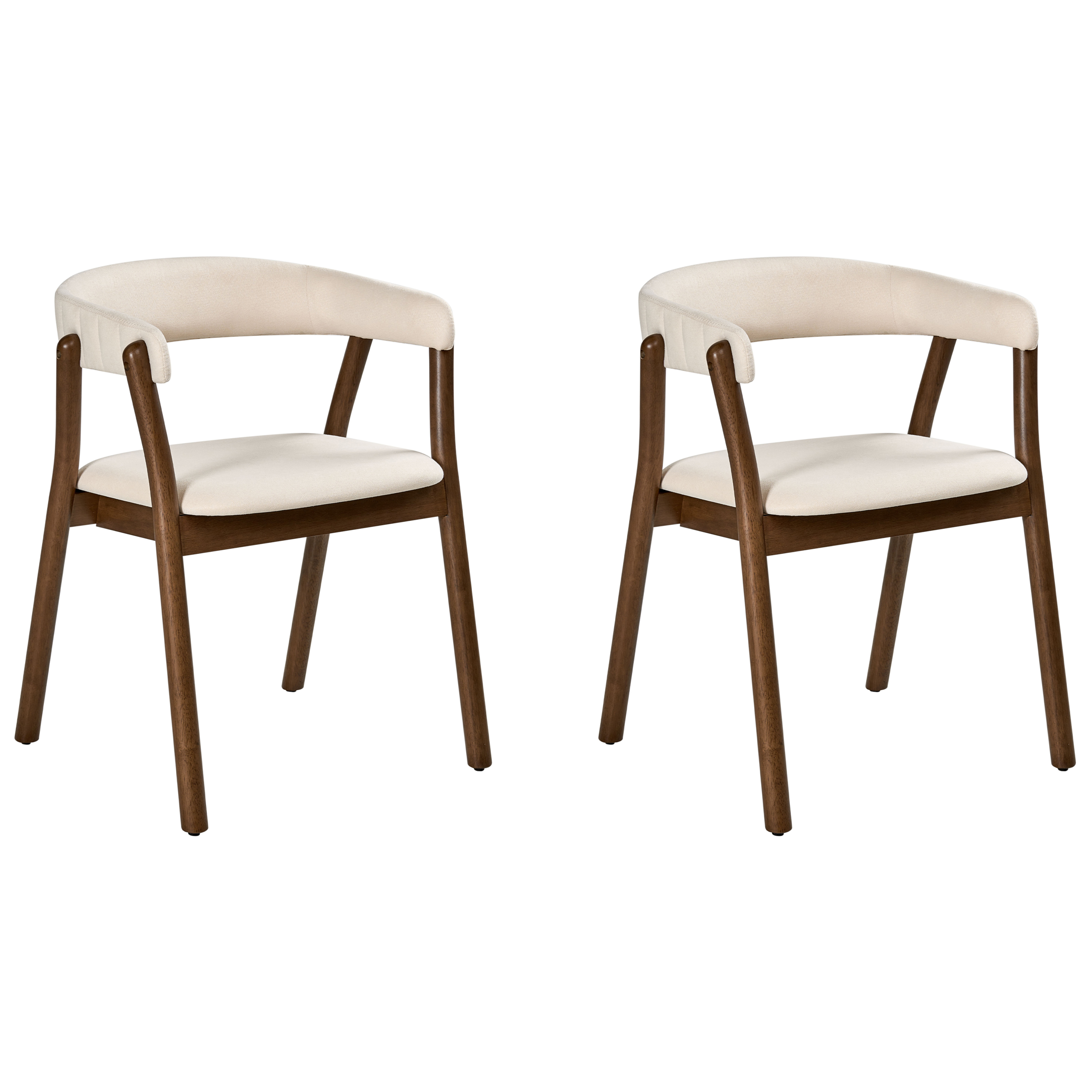 Set med 2 matstolar MYLO Off-White/ Mörkbrun