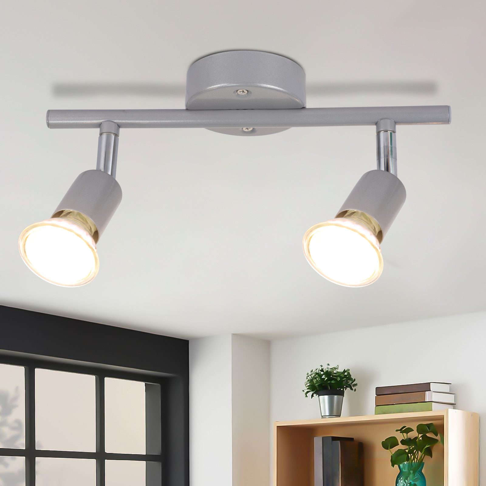 NETTLIFE justerbar LED-takspotlight GU10 takspotlights 2 lampor industriellt vardagsrum