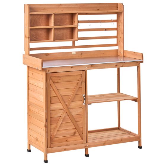 Planteringsbänk MELDOLA 113 cm 149 cm Granträ Ljusbrun