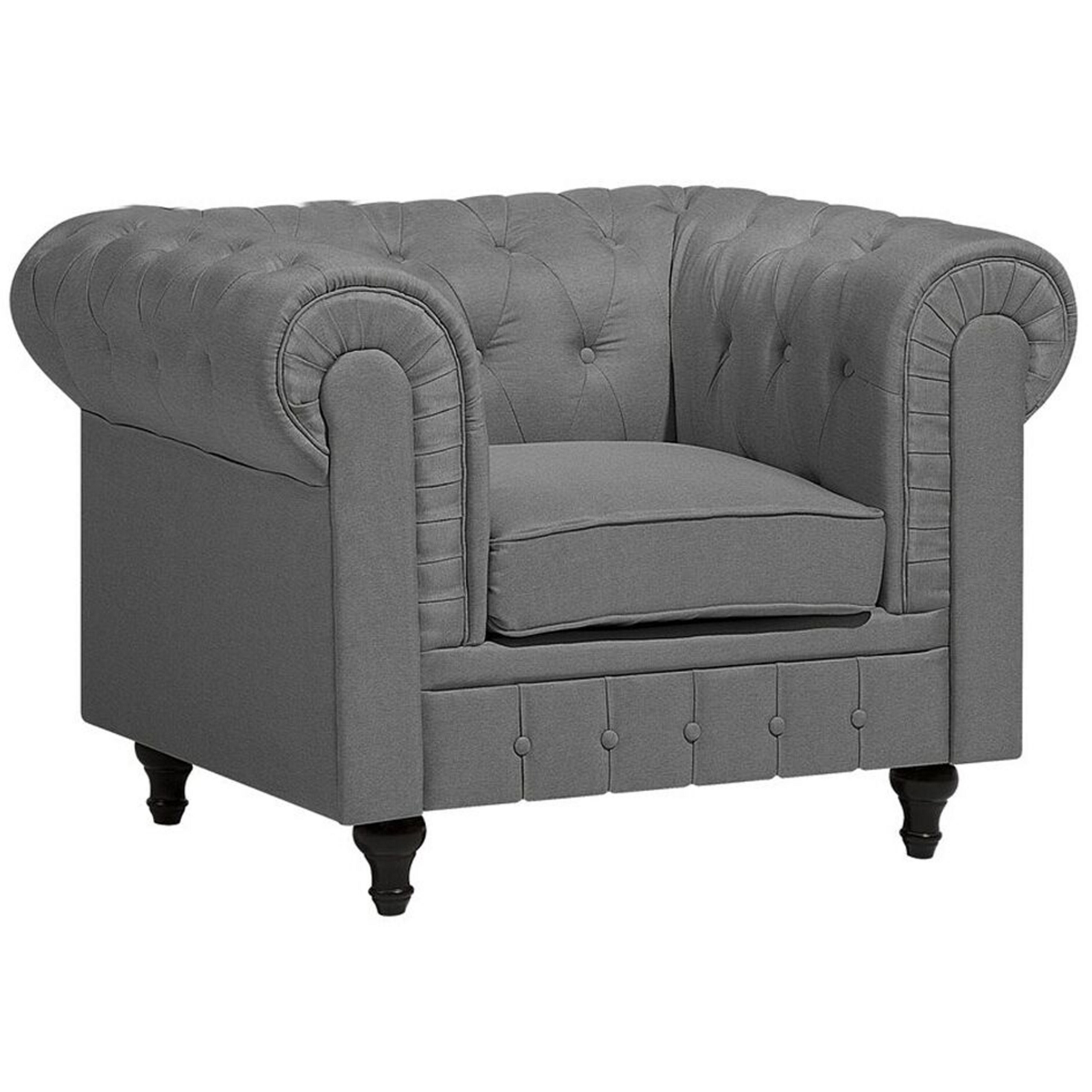 Fåtölj CHESTERFIELD Ljusgrå