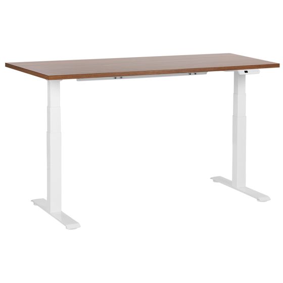 Elektriskt höj- och sänkbart skrivbord DESTINES 160 cm 72 cm Brun/ Vit