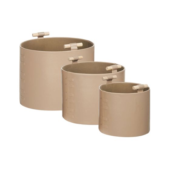 Set med 3 korgar ARAM Konstläder Beige