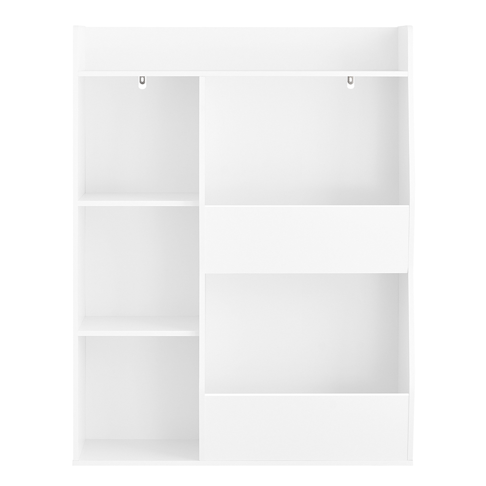 SoBuy Barnens bokhylla Montessori hylla barnrum med 5 öppna barnhyllor för leksaker förvaring vit 80 x 104 x 34 cm KMB55-K-W