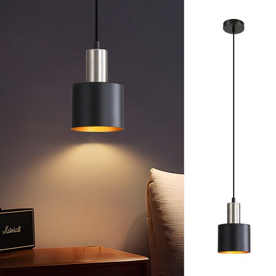 NETTLIFE Pendellampa, matbord, pendellampa, E27 svart, retro, pendellampa, nattduksbordHöjdjusterbar