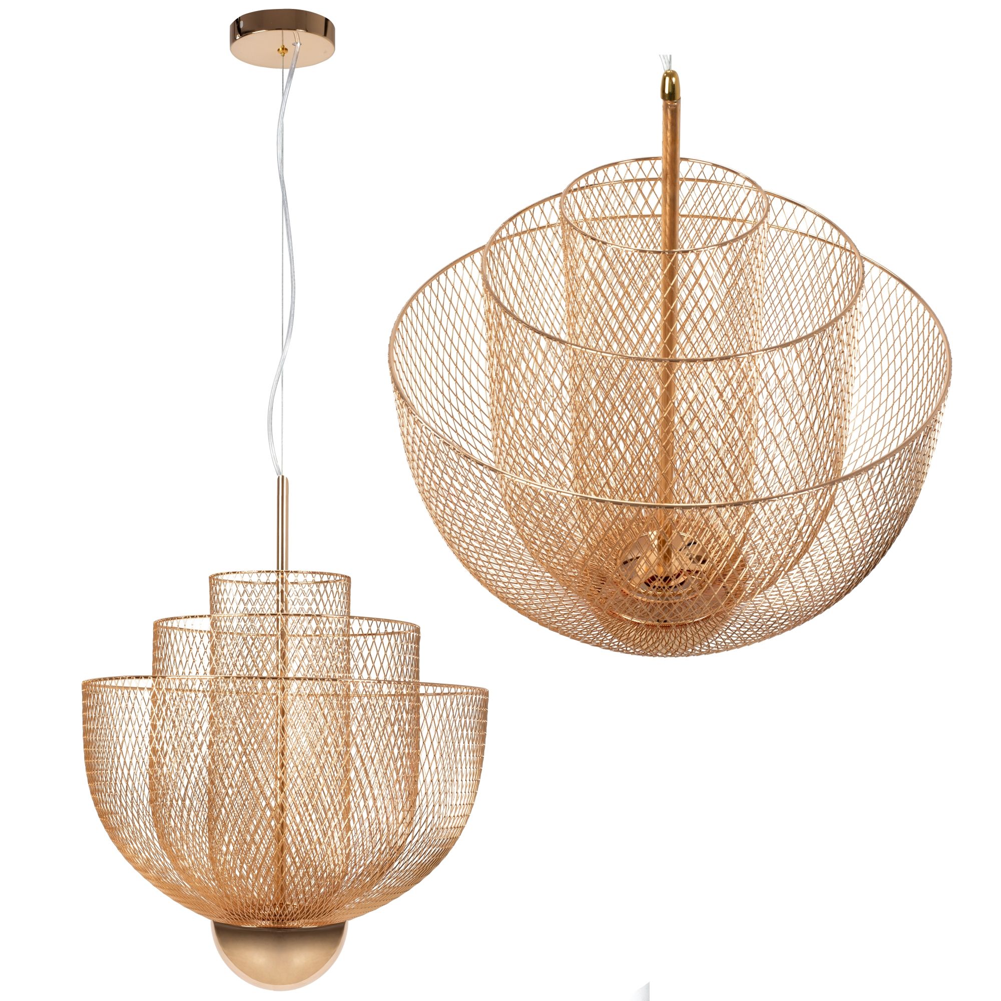 TOOLIGHT hängande taklampa APP888-CP Guld 44x44x157cm