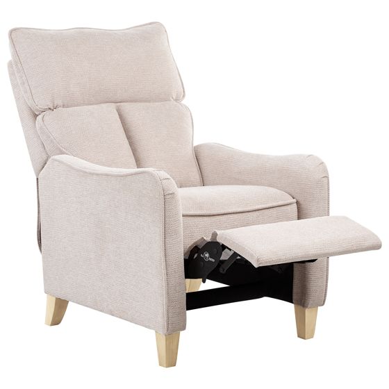 Reclinerfåtölj ROYSTON Inklusive fotstöd Ljusbeige