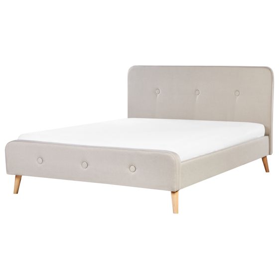 Säng med lamellram RENNES 160 x 200 cm Ljusbeige