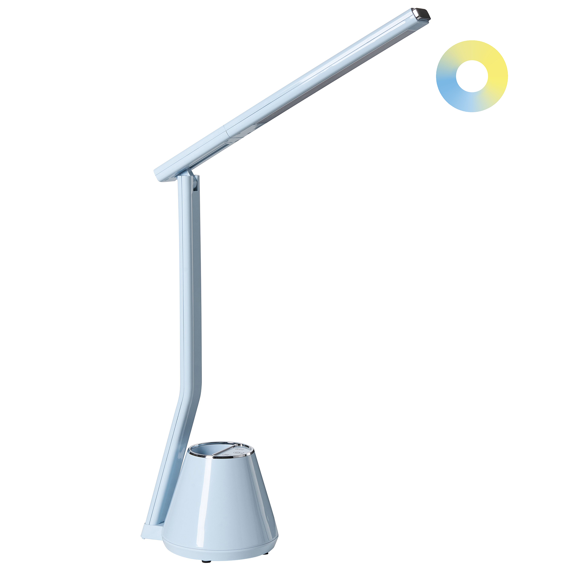 LED-skrivbordslampa DENEB med dimmer Ljusblå