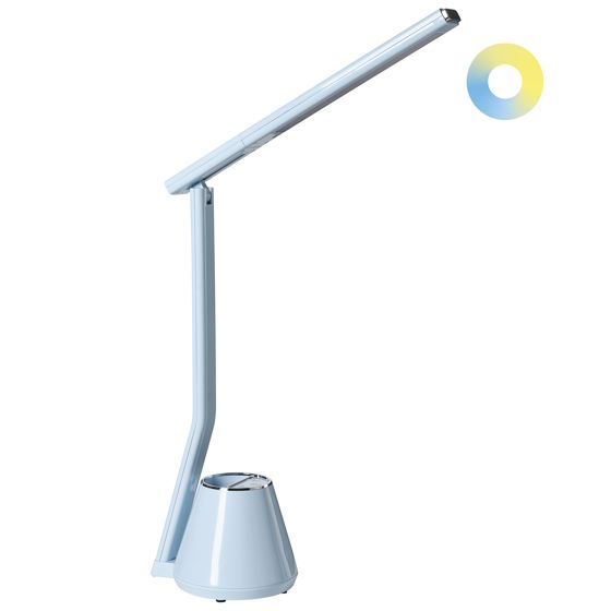 LED-skrivbordslampa DENEB med dimmer Ljusblå