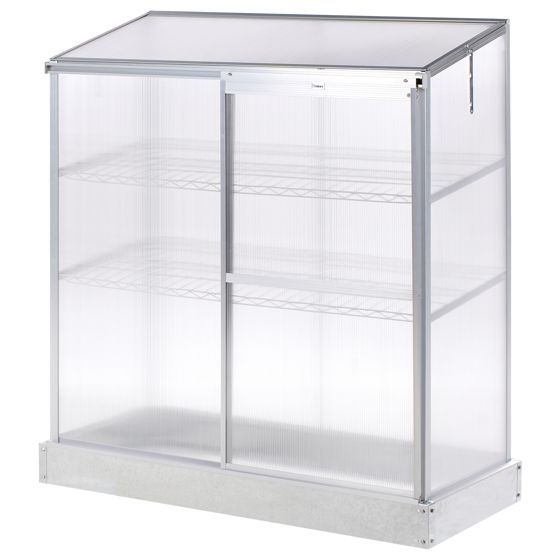 Växthus för balkong LECCE 129 cm 59 cm Silver
