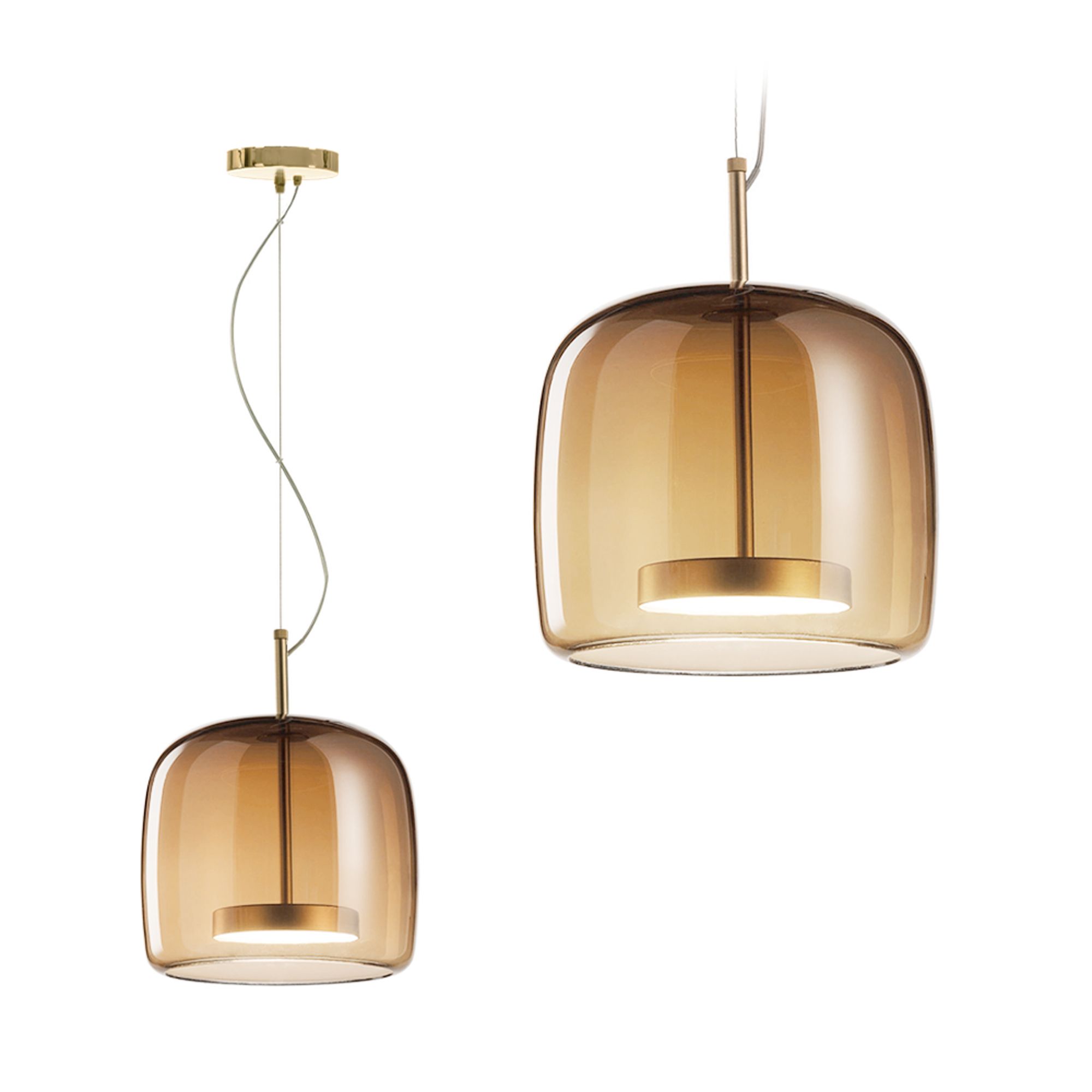 TOOLIGHT hängande taklampa APP613-1CP AMBER Brun 23x23x113cm