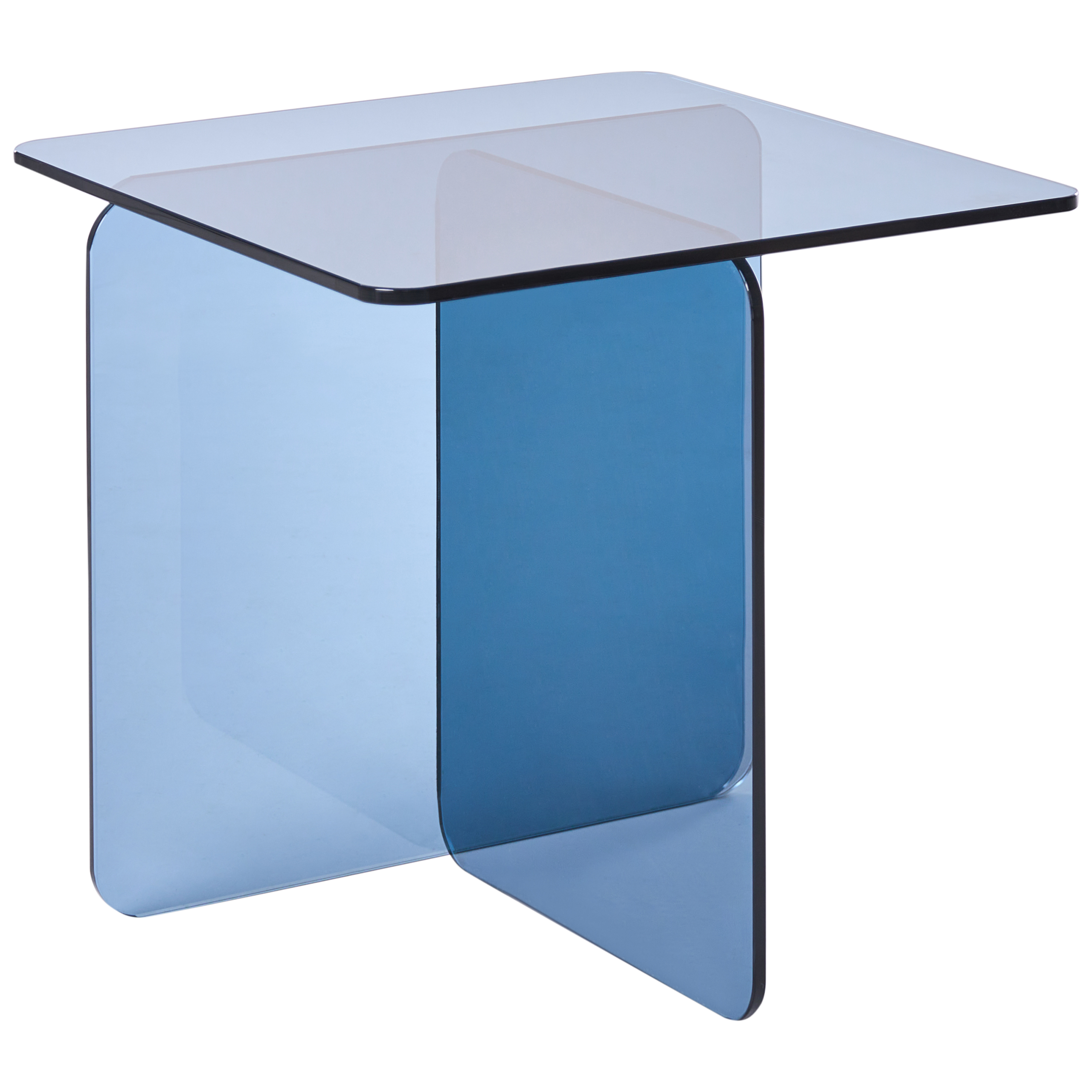 Sidobord AMISK Härdat glas Blå